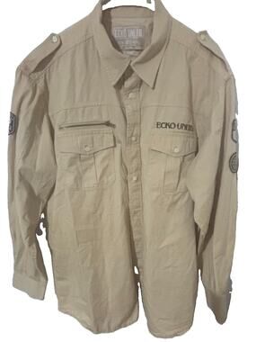 Echo Unltd Vintage Western Button Up Shirt Largo Back Logo Men’s Size XXL